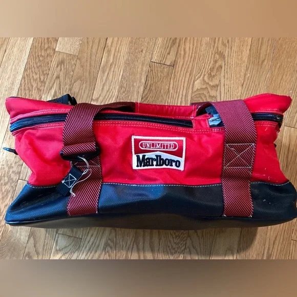 Marlboro Red and Black Duffel Bag with Sporty Design - Picture 1 of 5